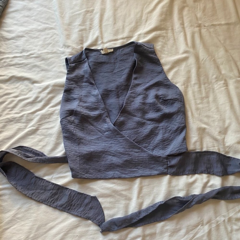 Purple wrap crop top